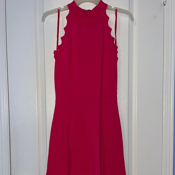 Halter Neck Ribbed Fit-&-Flare Sweater Dress - Picture 1 of 3